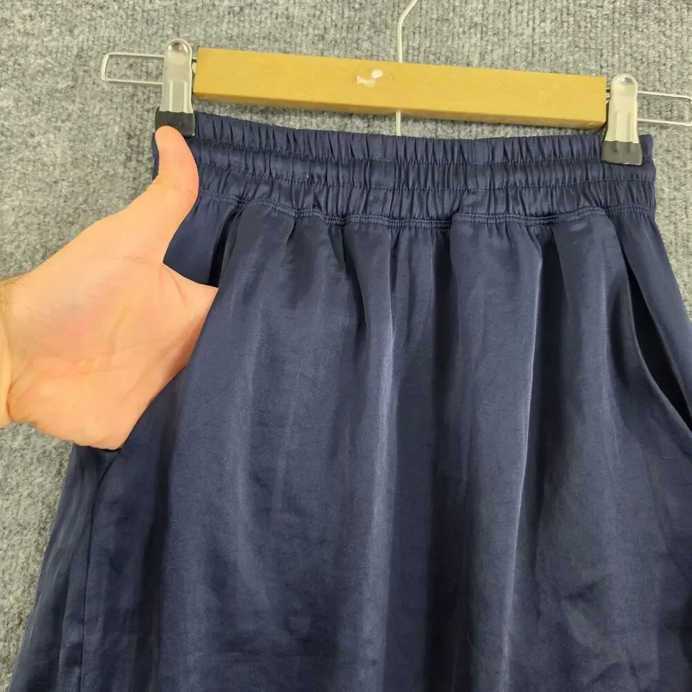 Lululemon Skirt Women 2 Glide Away Slip Midi Navy Blue Athletic Yoga Summer Chic